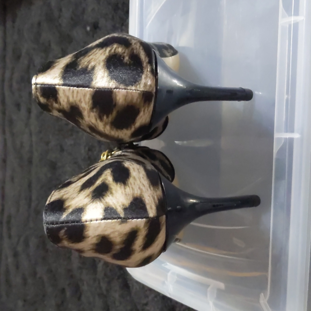 Guess Leopard Print Open Toe Heel Size 6.5 - image 3